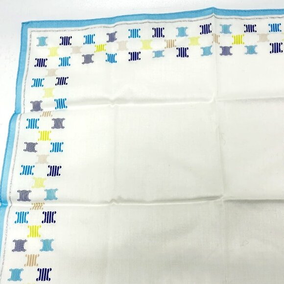 CELINE Logo Triomphe handkerchief Scarf cotton Multicolore/blue - Picture 7 of 11